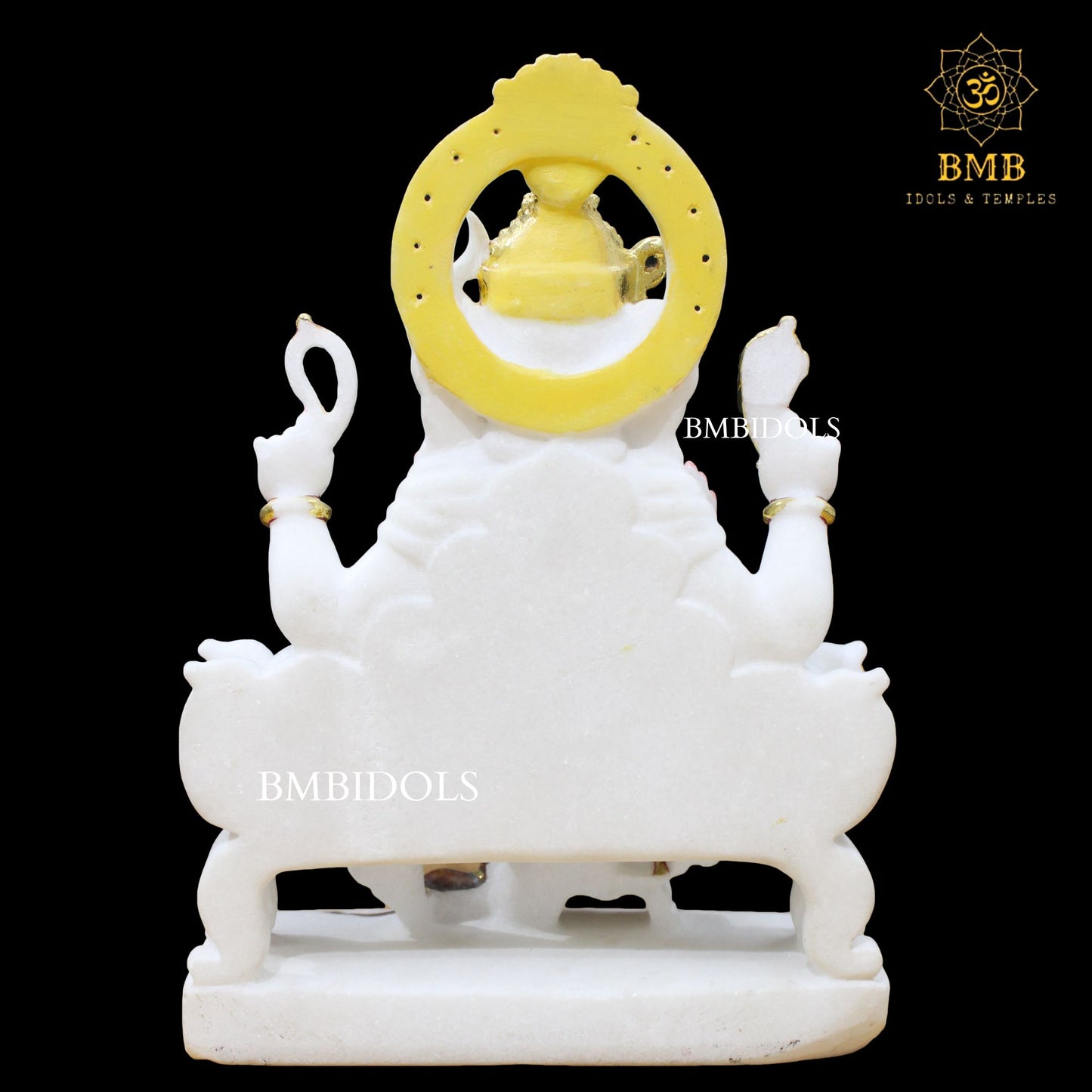 White Marble Ganesh Statue in ashirwad posture in 12inch