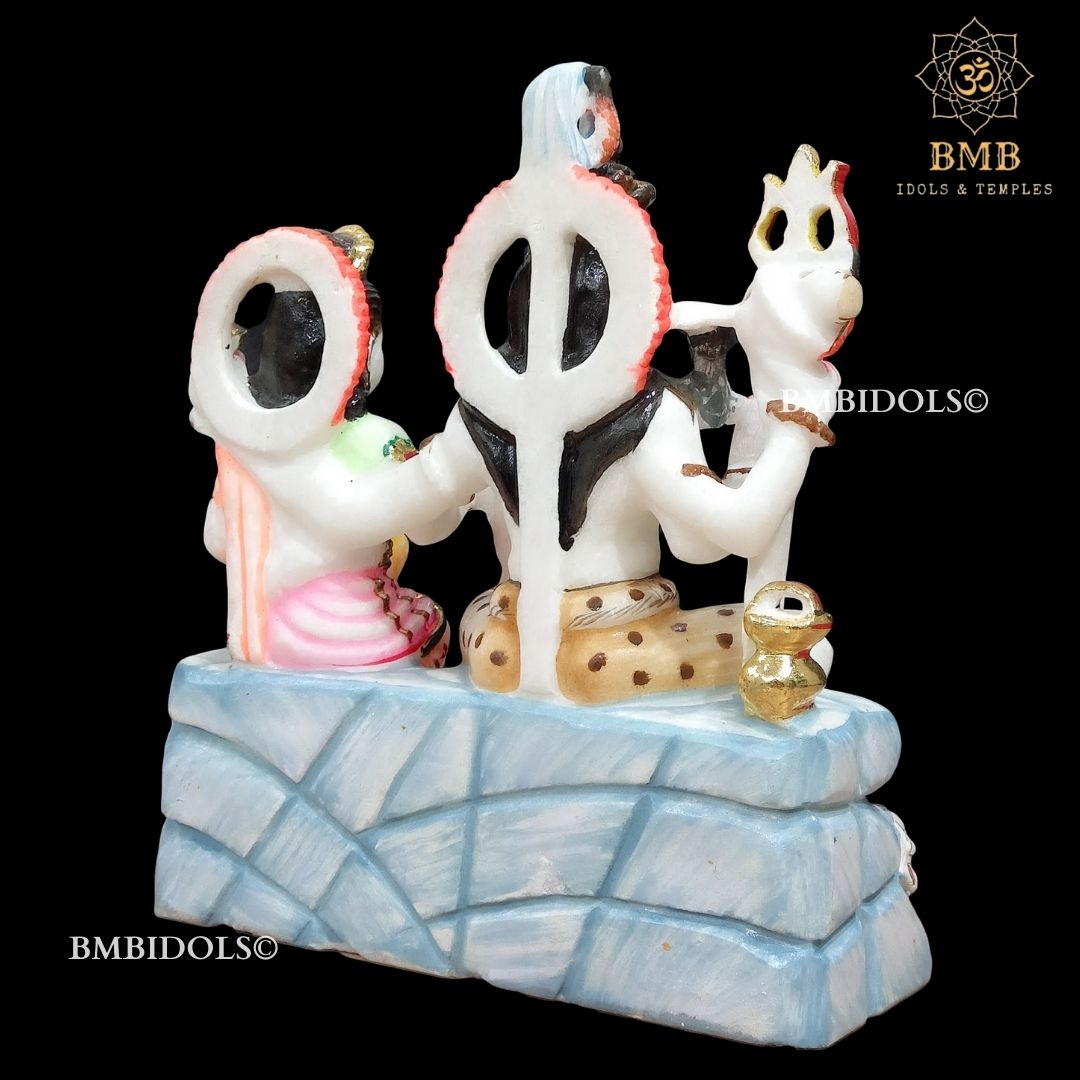 Marble Shiv Parivar Statue made in Makrana marble in 12inch