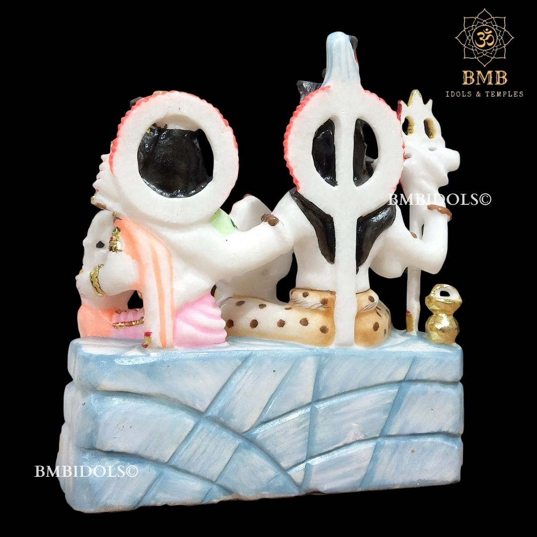 Marble Shiv Parivar Statue made in Makrana marble in 12inch