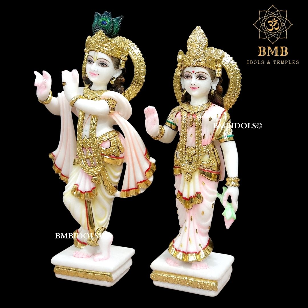 Marble Radha Krishna Statue Made in White Makrana Marble