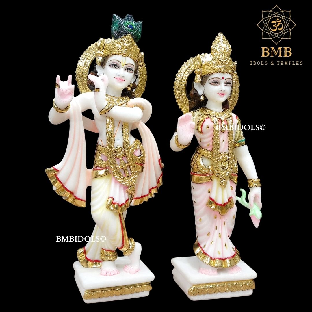 Marble Radha Krishna Statue Made in White Makrana Marble