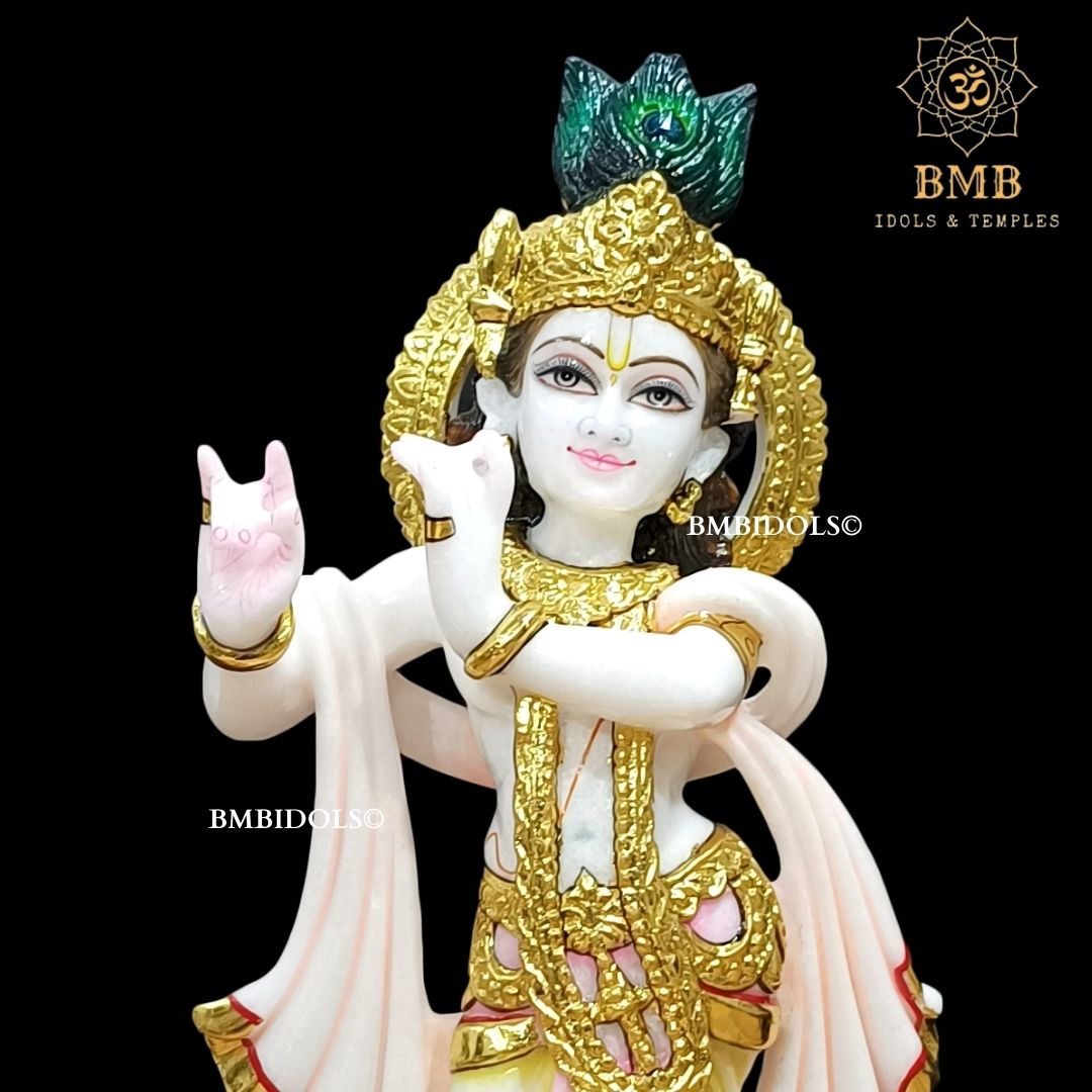 Marble Radha Krishna Statue Made in White Makrana Marble