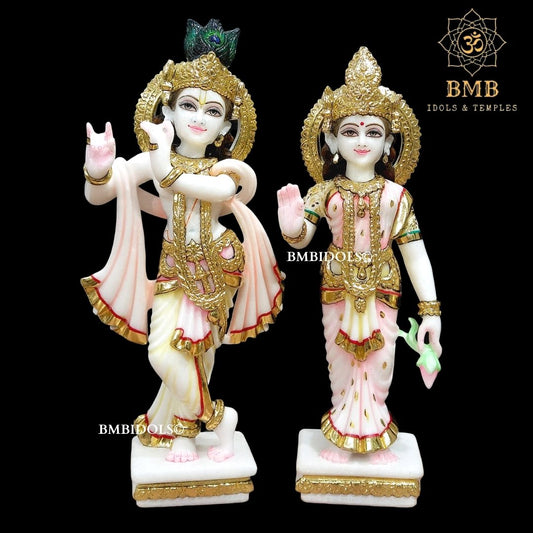 Marble Radha Krishna Statue Made in White Makrana Marble