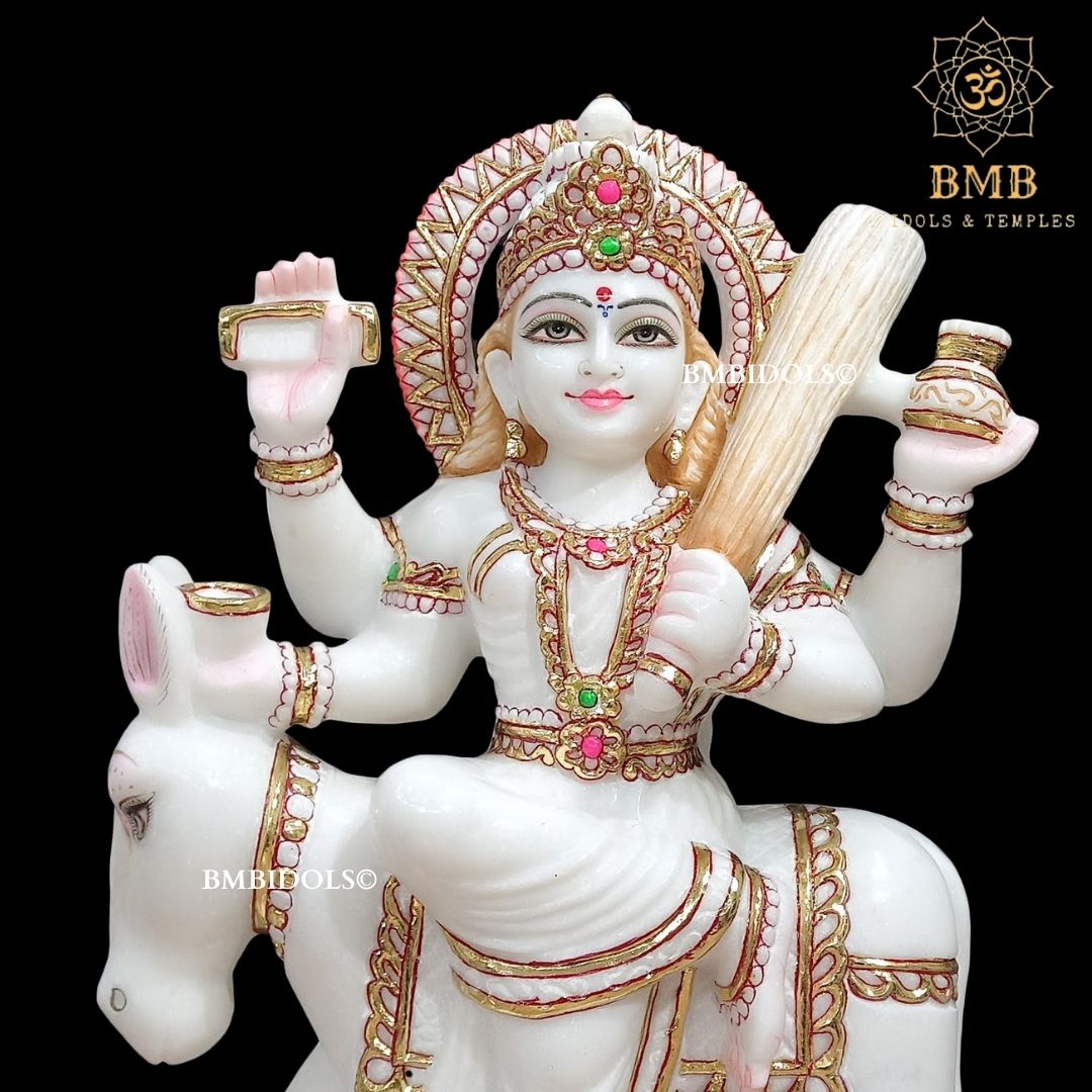 Marble Shitala Mata Murti made in Makrana Marble for Home and Temples