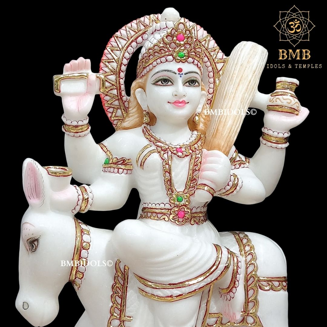 Marble Shitala Mata Murti made in Makrana Marble for Home and Temples