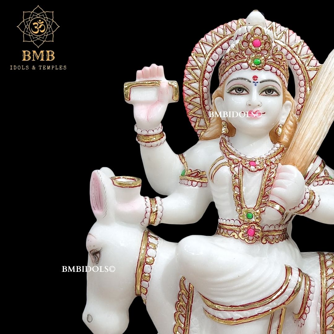 Marble Shitala Mata Murti made in Makrana Marble for Home and Temples