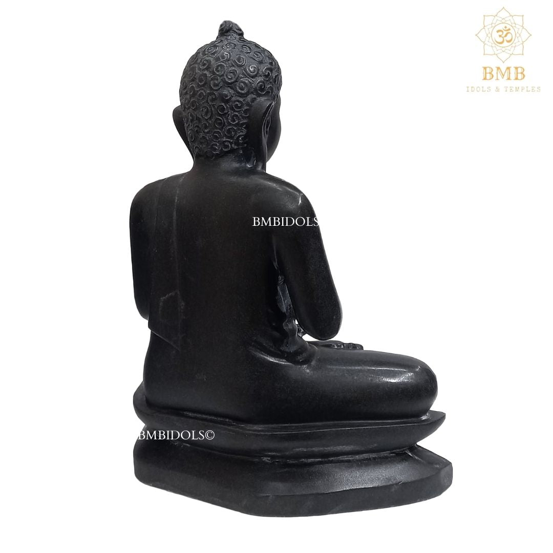 Black Buddha Statue made in Natural Stone for Home and Gardens