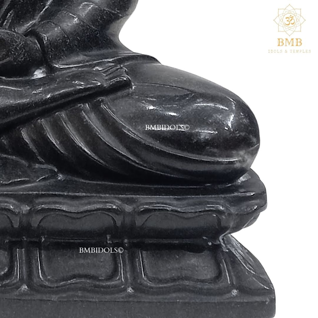 Black Buddha Statue made in Natural Stone for Home and Gardens