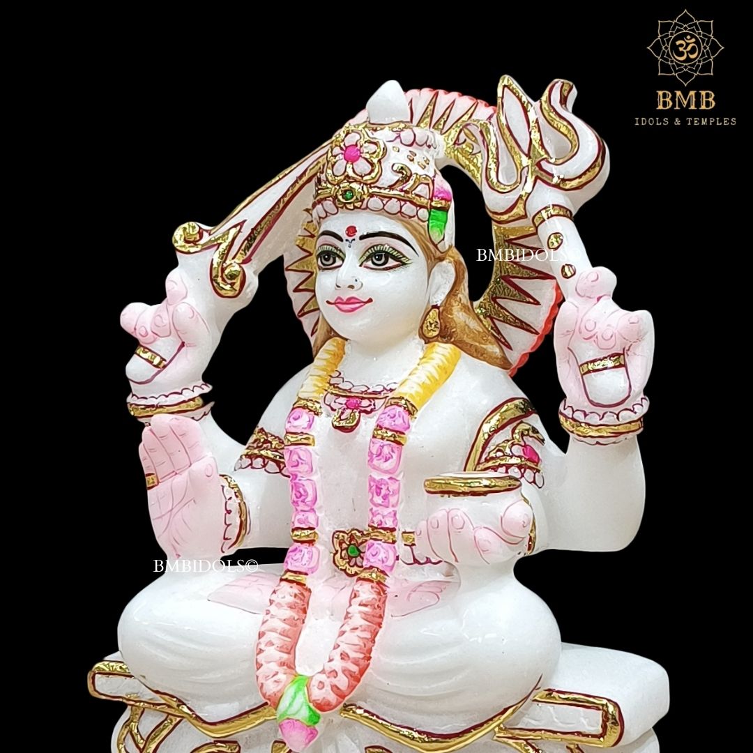 Preorder Marble Santoshi Mata Murti made in Makrana Marble with Four Hands