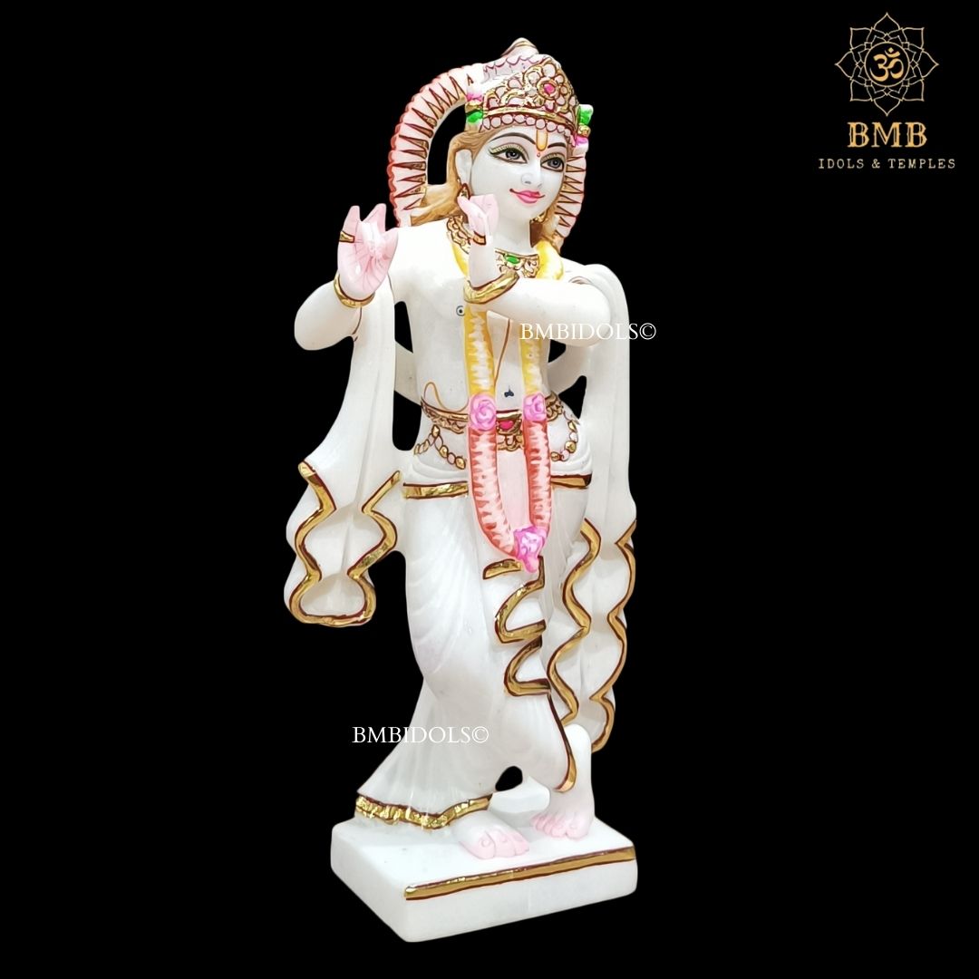 Marble Radha Krishna Statue for Home and Temples in 12inches