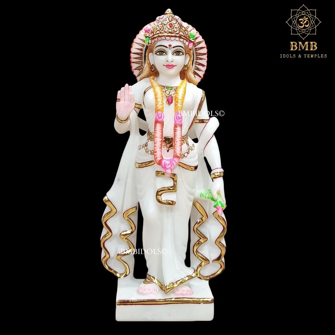 Marble Radha Krishna Statue for Home and Temples in 12inches