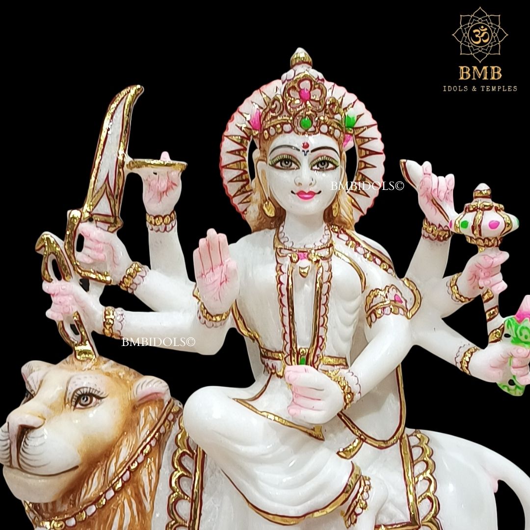Small Marble Durga Statue