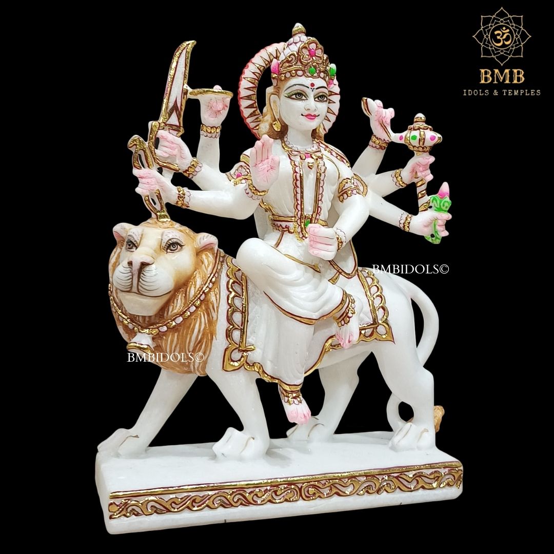 Marble Durga Mata Murti in 12inches
