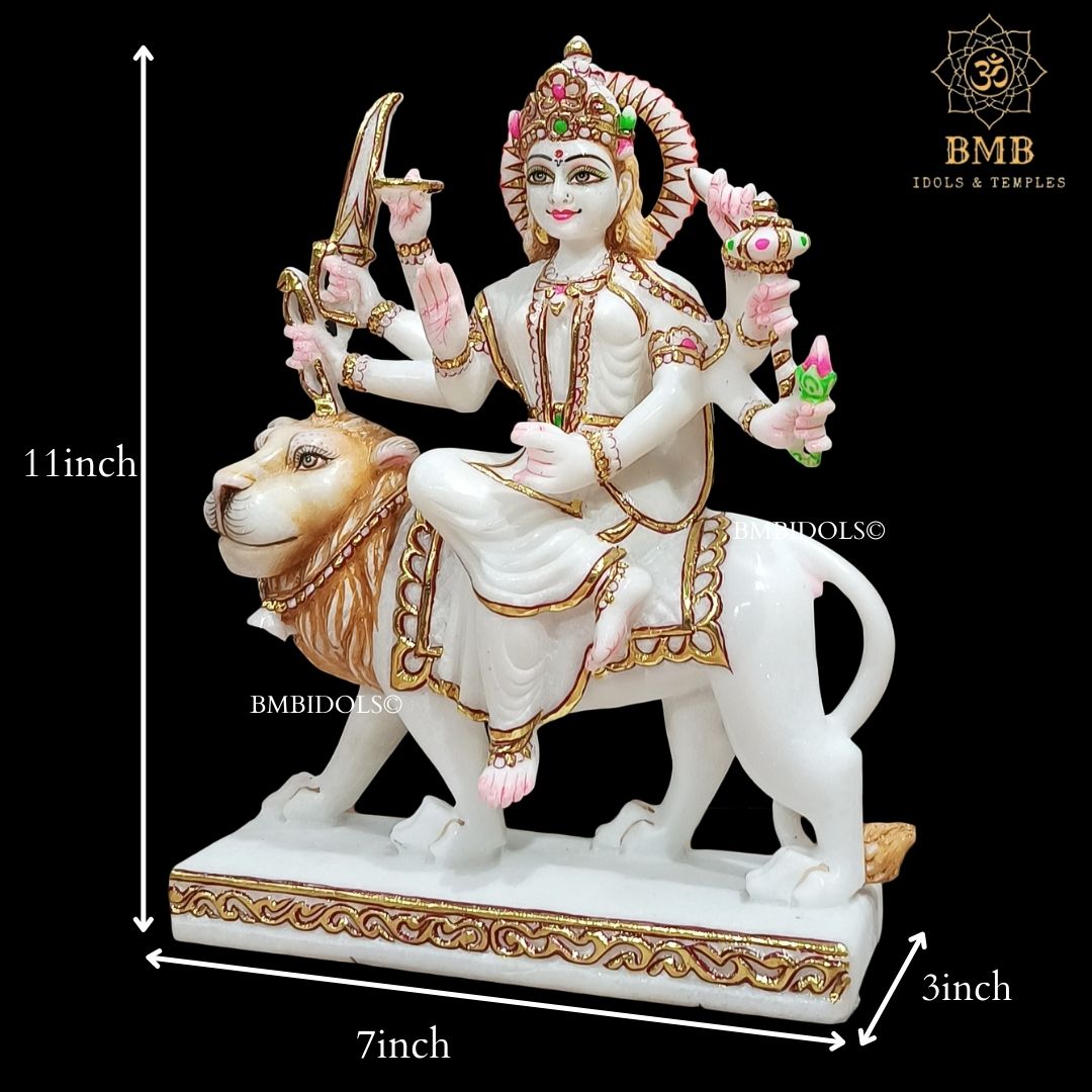 Marble Durga Statue in 1feet