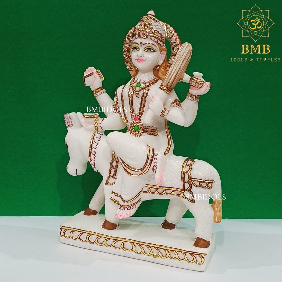 Marble Shitala Mata Murti made in Makrana Marble in 15inches