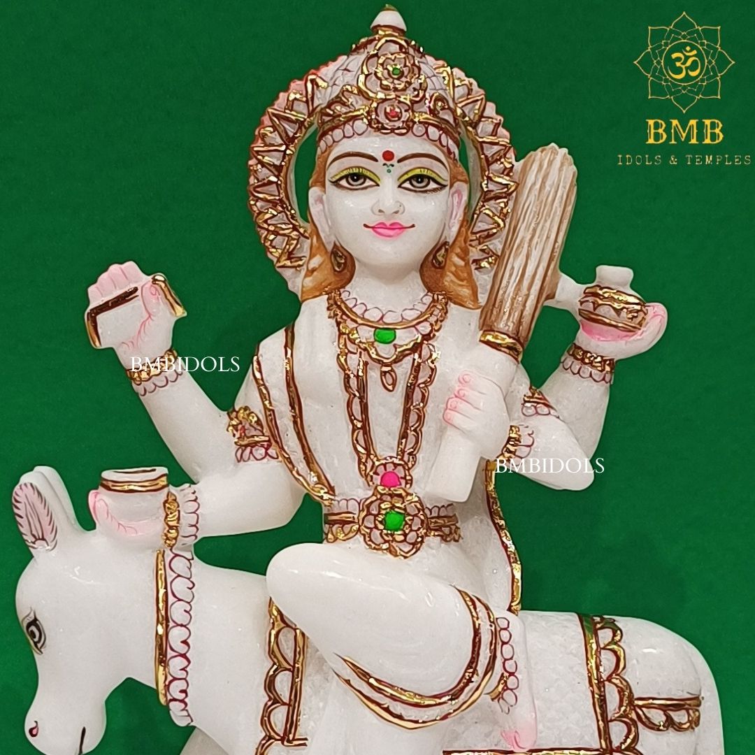 Marble Shitala Mata Murti made in Makrana Marble in 15inches
