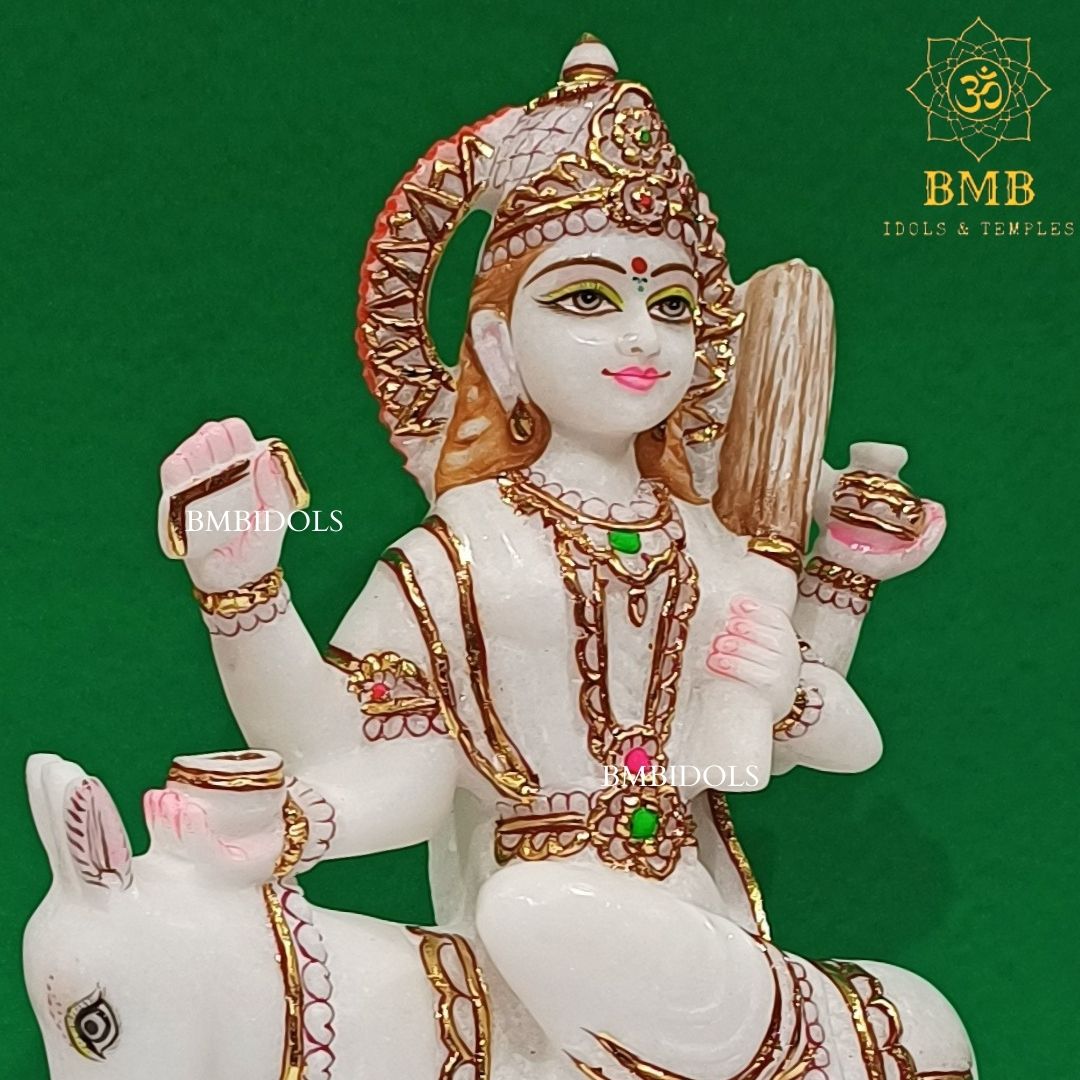 Marble Shitala Mata Murti made in Makrana Marble in 15inches
