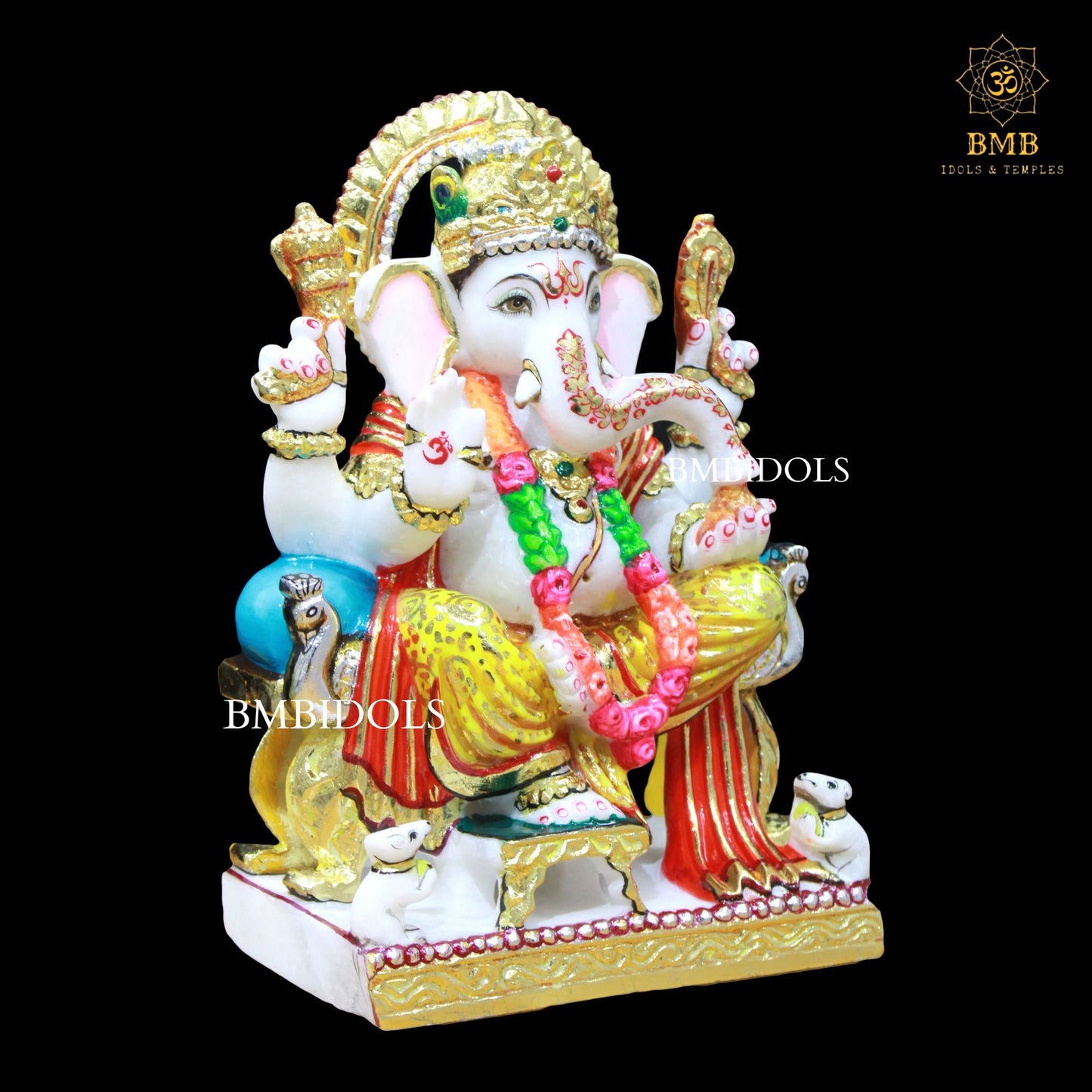 Ganesh Marble Murti made in Makrana Marble in 12inches