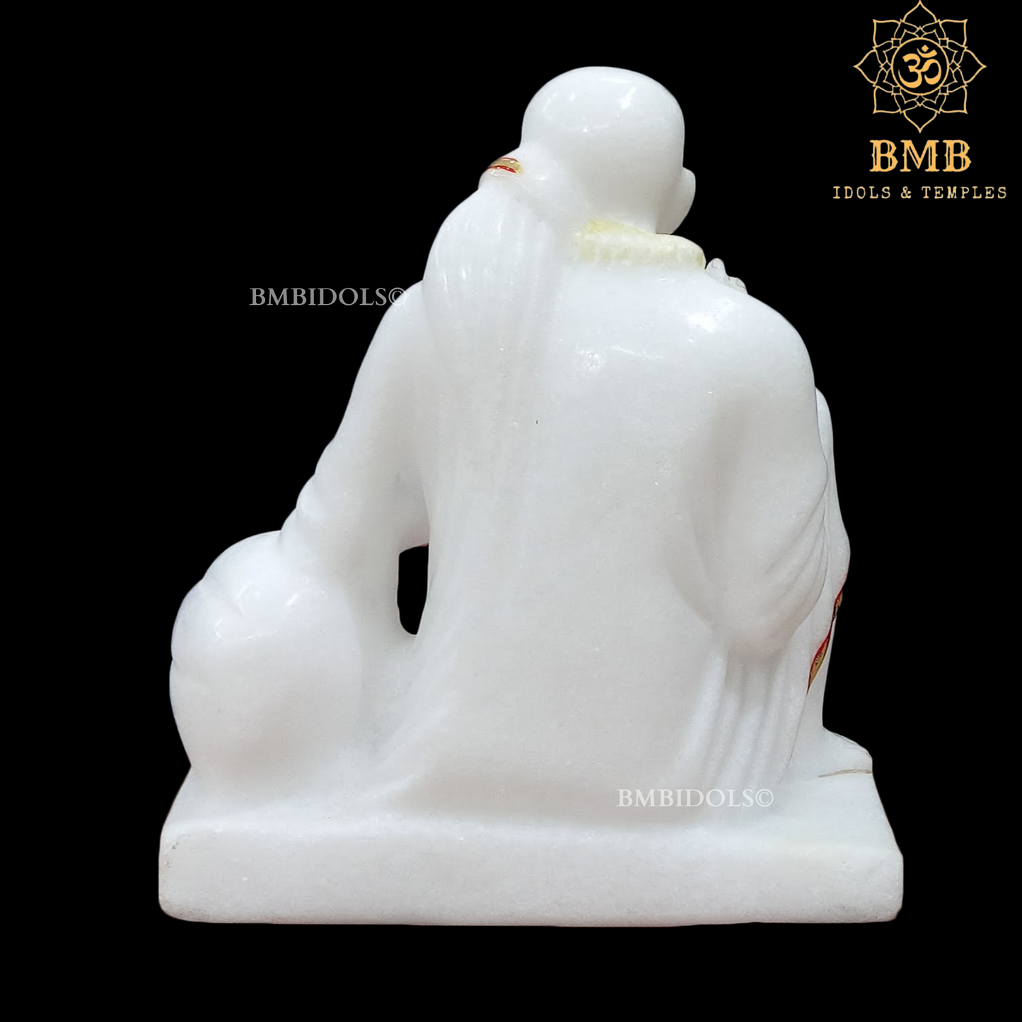 Marble Dwarka Mai Shridi Sai Baba Statue Sitting on the Asan