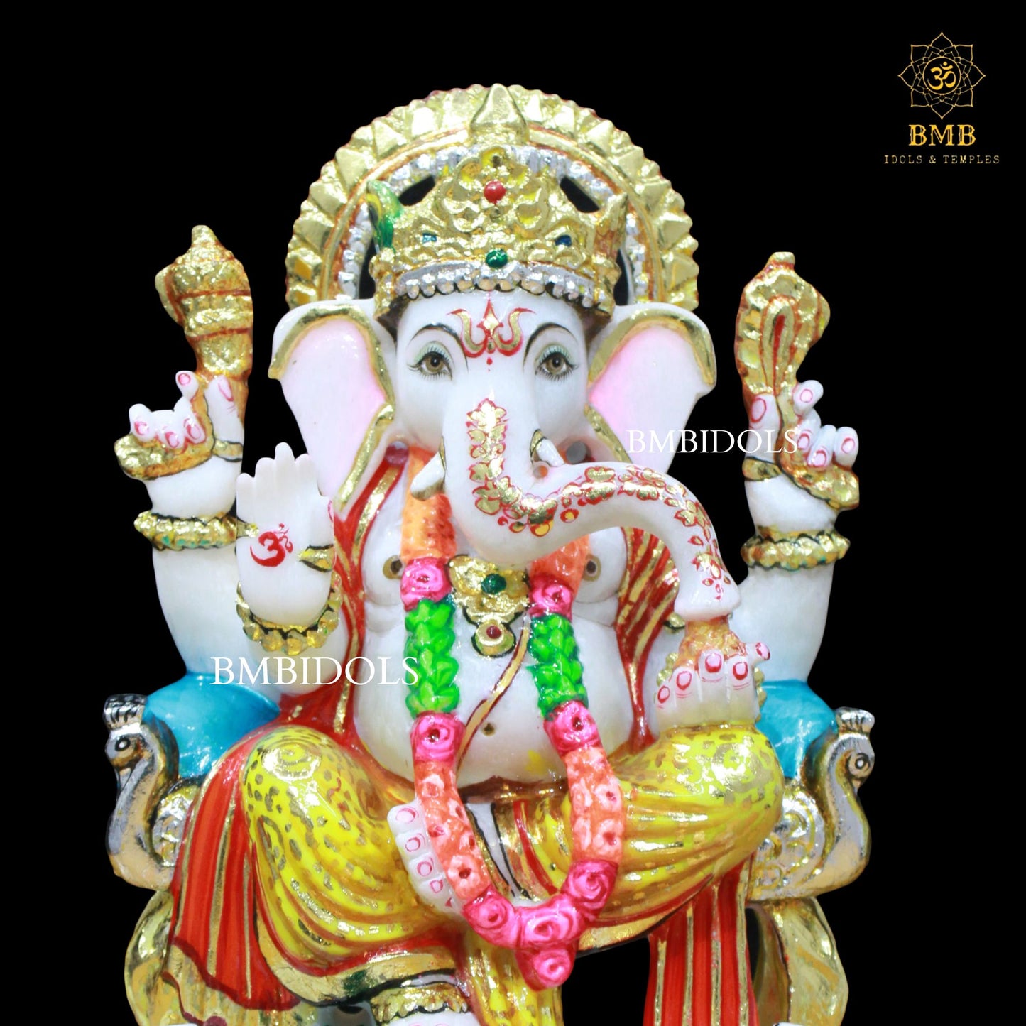 Ganesh Marble Murti made in Makrana Marble in 12inches