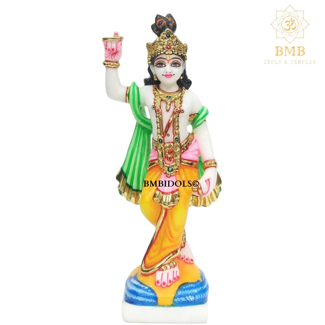 Marble Chakradhari Krishna Statue in small size for Home and Temples
