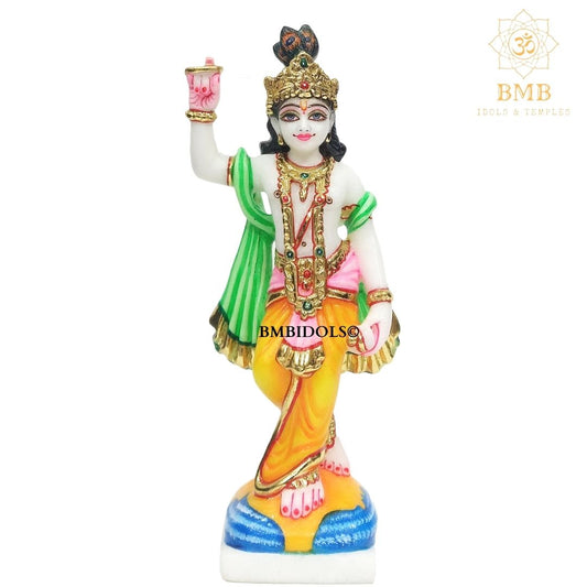 Marble Chakradhari Krishna Statue in small size for Home and Temples