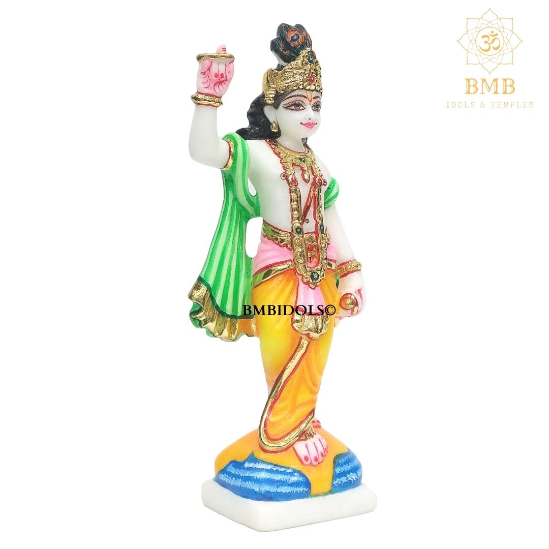 Marble Chakradhari Krishna Statue in small size for Home and Temples