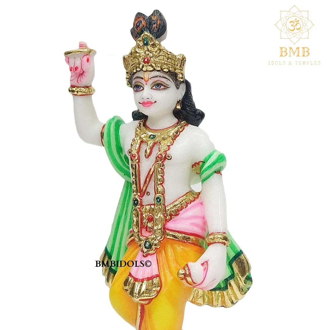 Marble Chakradhari Krishna Statue in small size for Home and Temples
