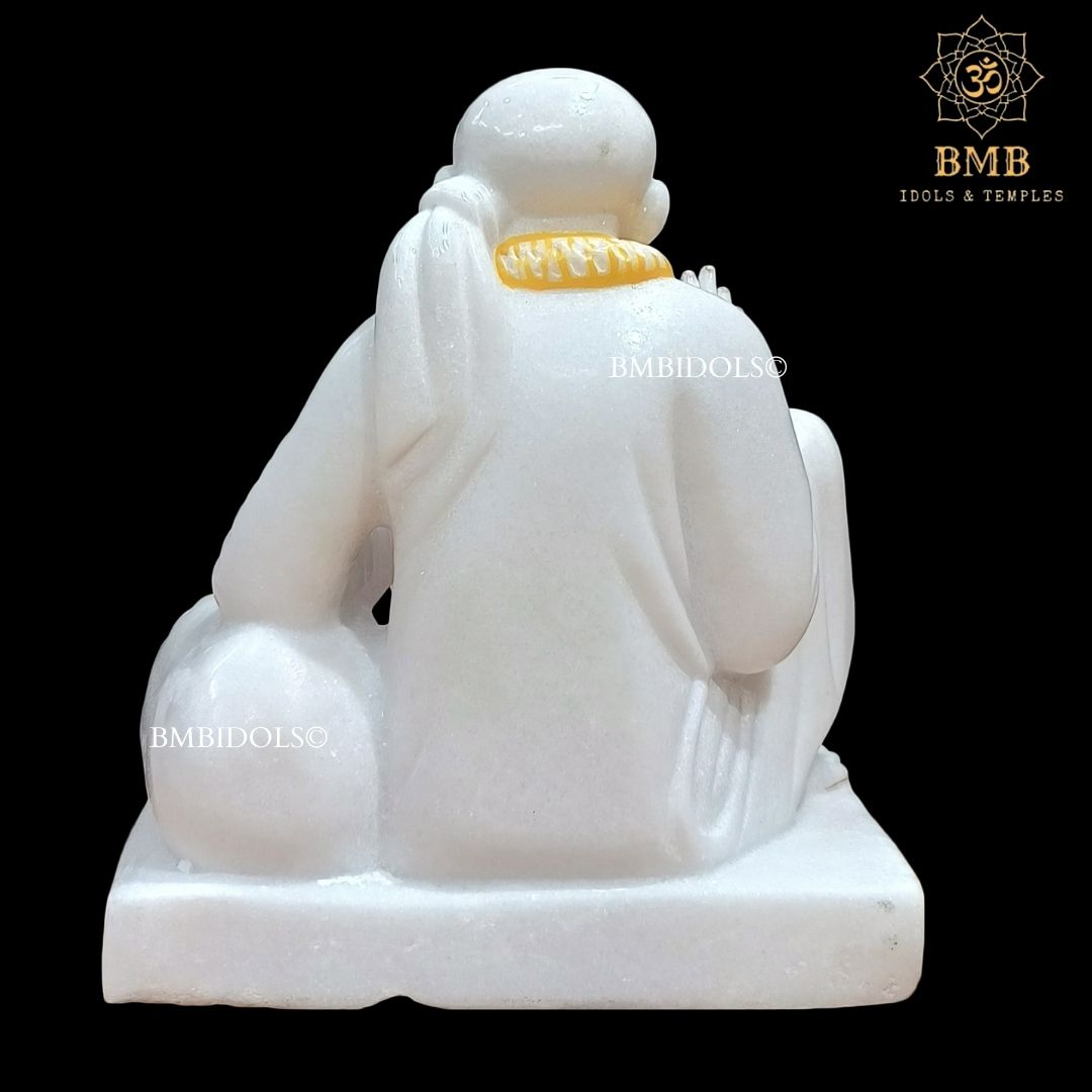 Marble Dwarka Mai Shridi Sai Baba Statue made in White Makrana Marble in 12inch