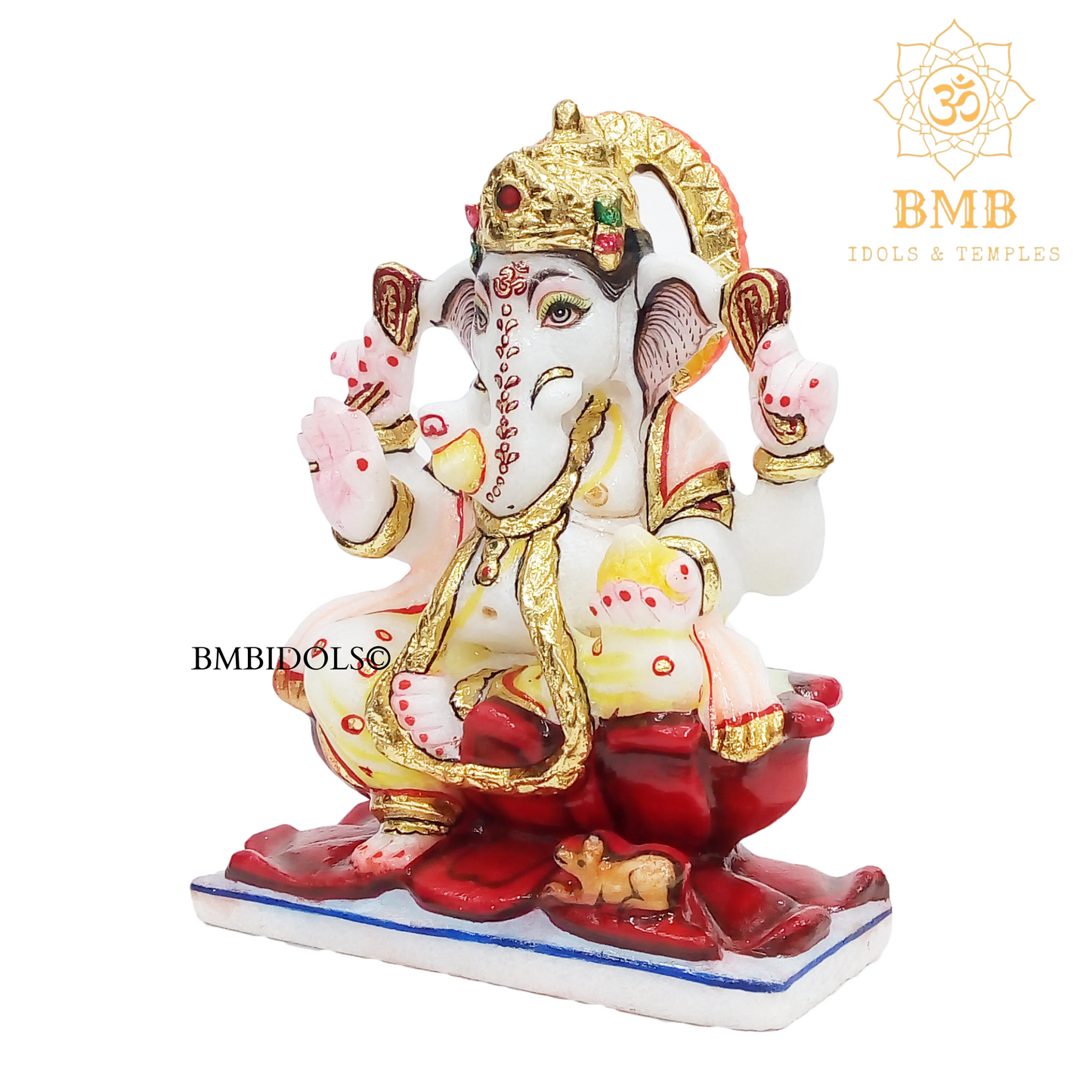 Marble Ganesh Lakshmi Statue made in Marble in 6inches for Home