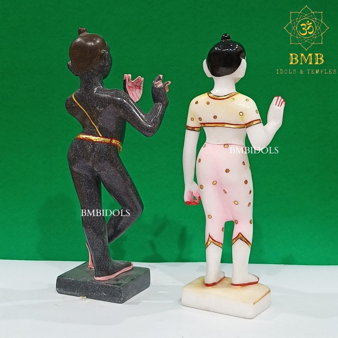 Marble Iskcon Radha Krishna Statue made in Bhaisrana Blackstone and Makrana Marble