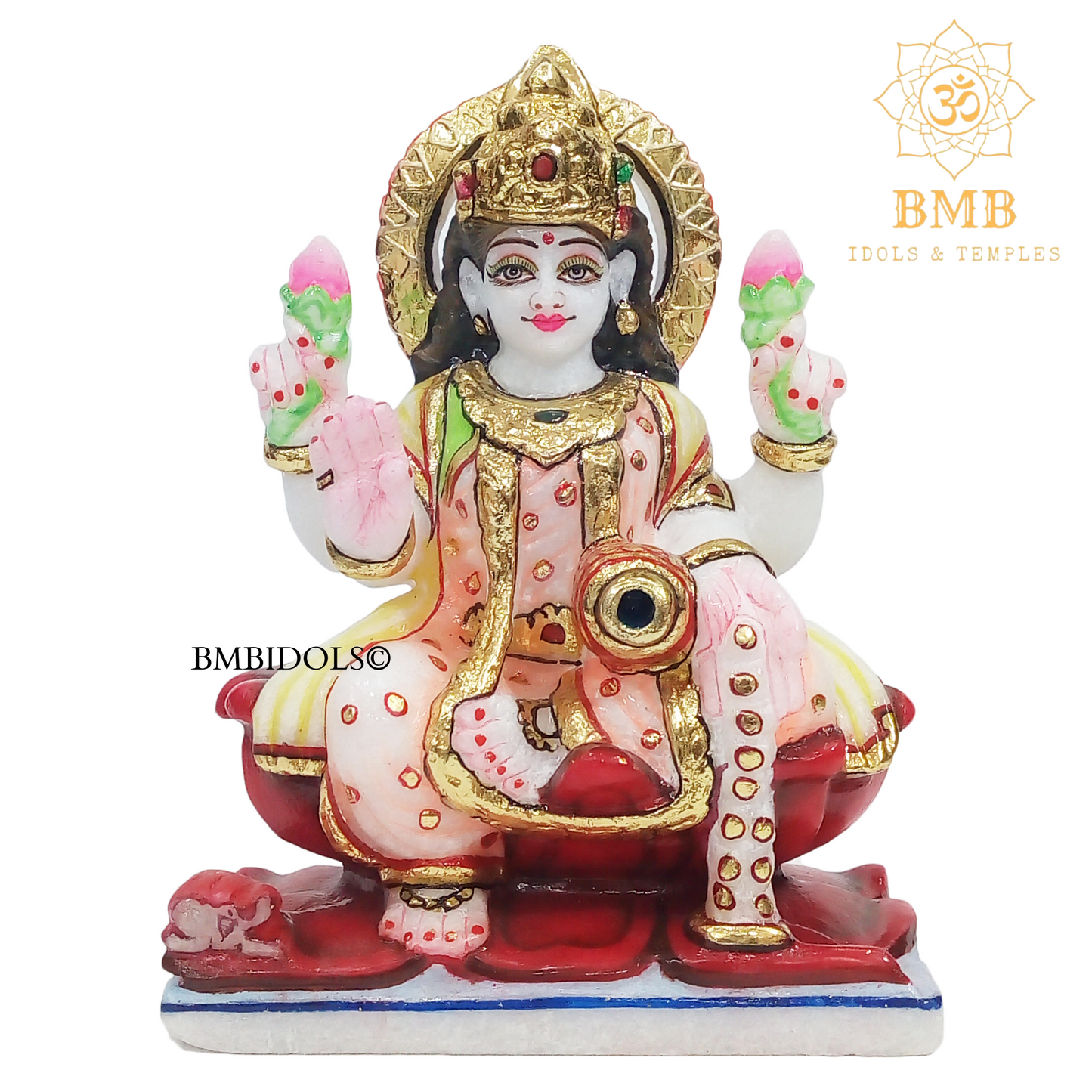 Marble Ganesh Lakshmi Statue made in Marble in 6inches for Home