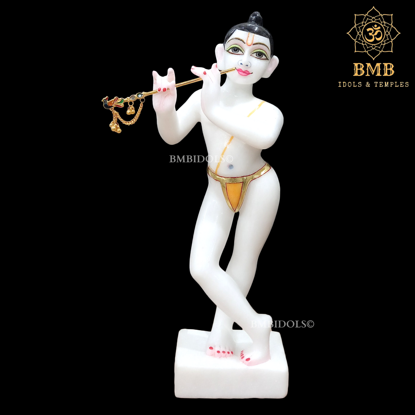 Marble Iskcon Radha Krishna Statue in 12inches