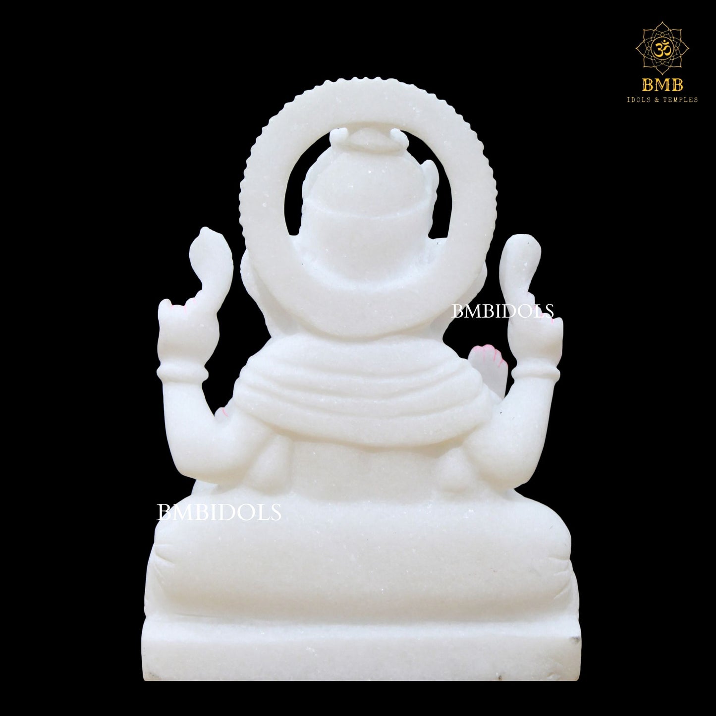 White Marble Ganesh Murti made in Sitting Posture in 9inch