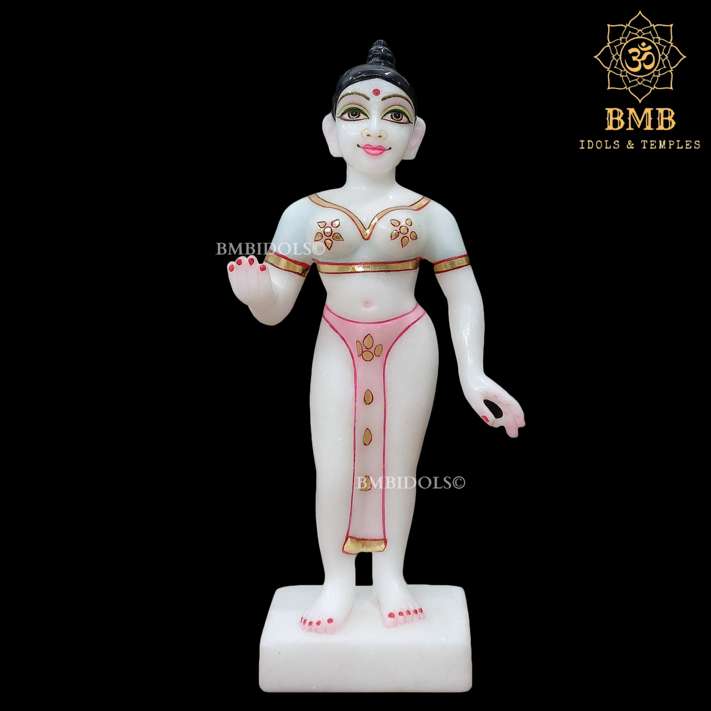 Marble Iskcon Radha Krishna Statue in 12inches