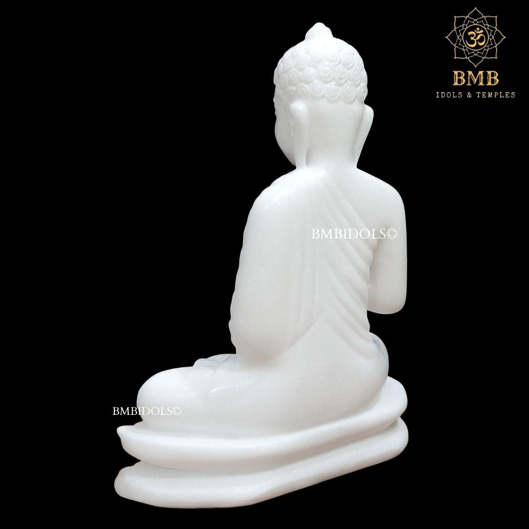 Marble Buddha Statue made in Natural Makrana Marble in 15inches