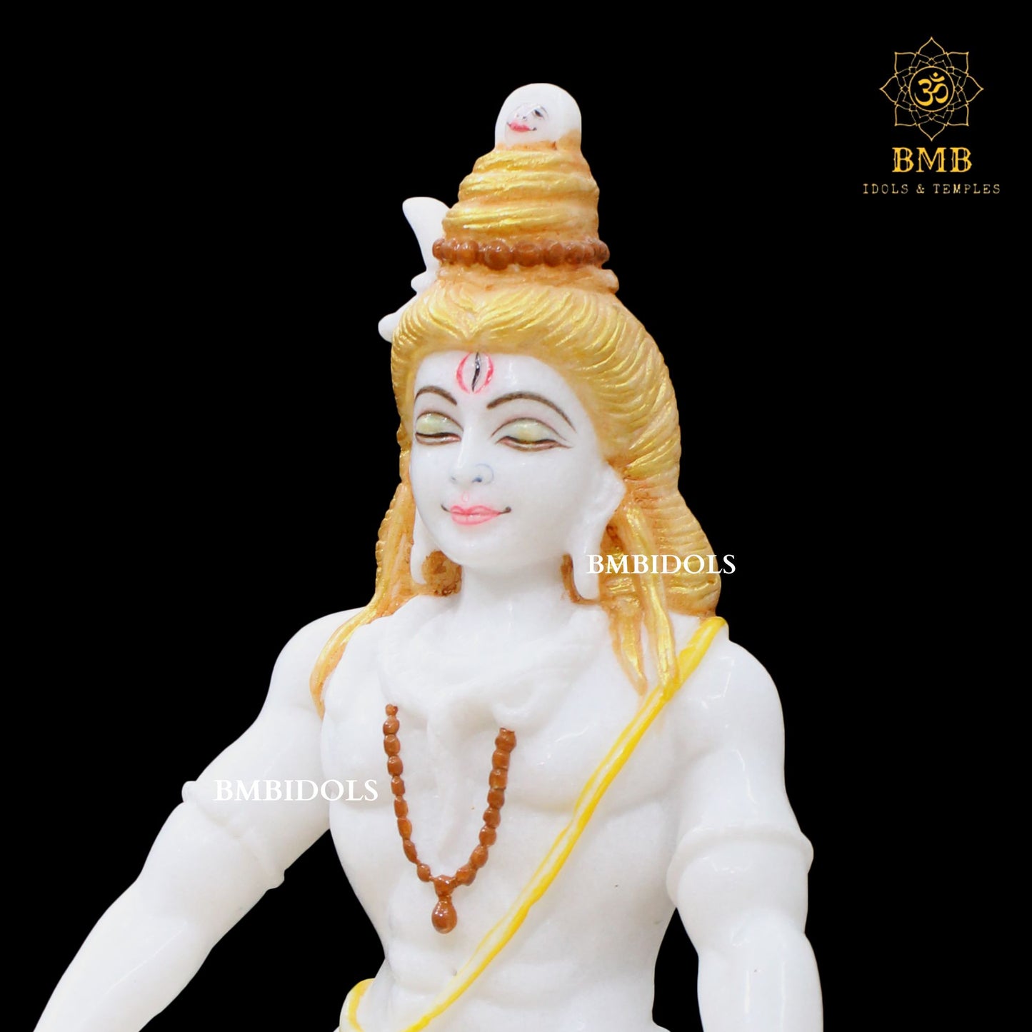 Two Hands Marble Shiva Statue in 15inches for Homes and Temples