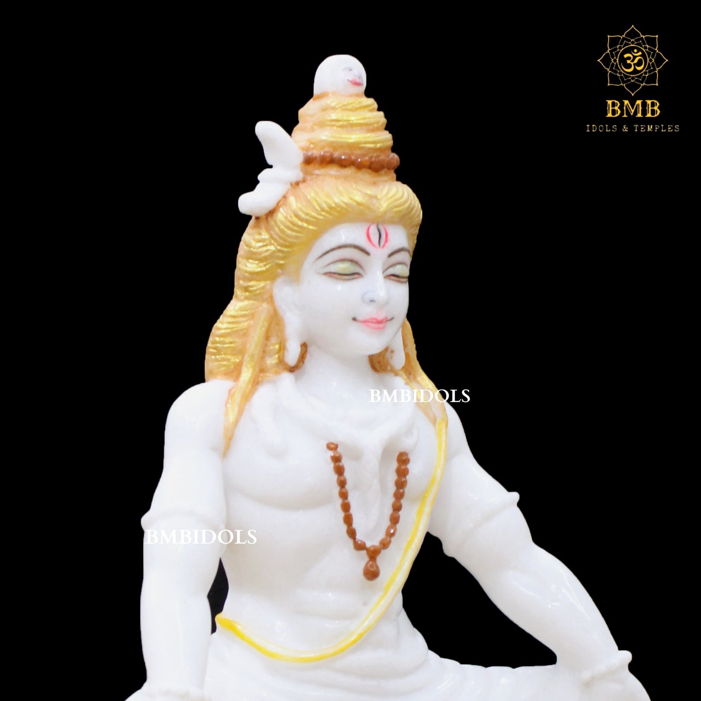 Two Hands Marble Shiva Statue in 15inches for Homes and Temples