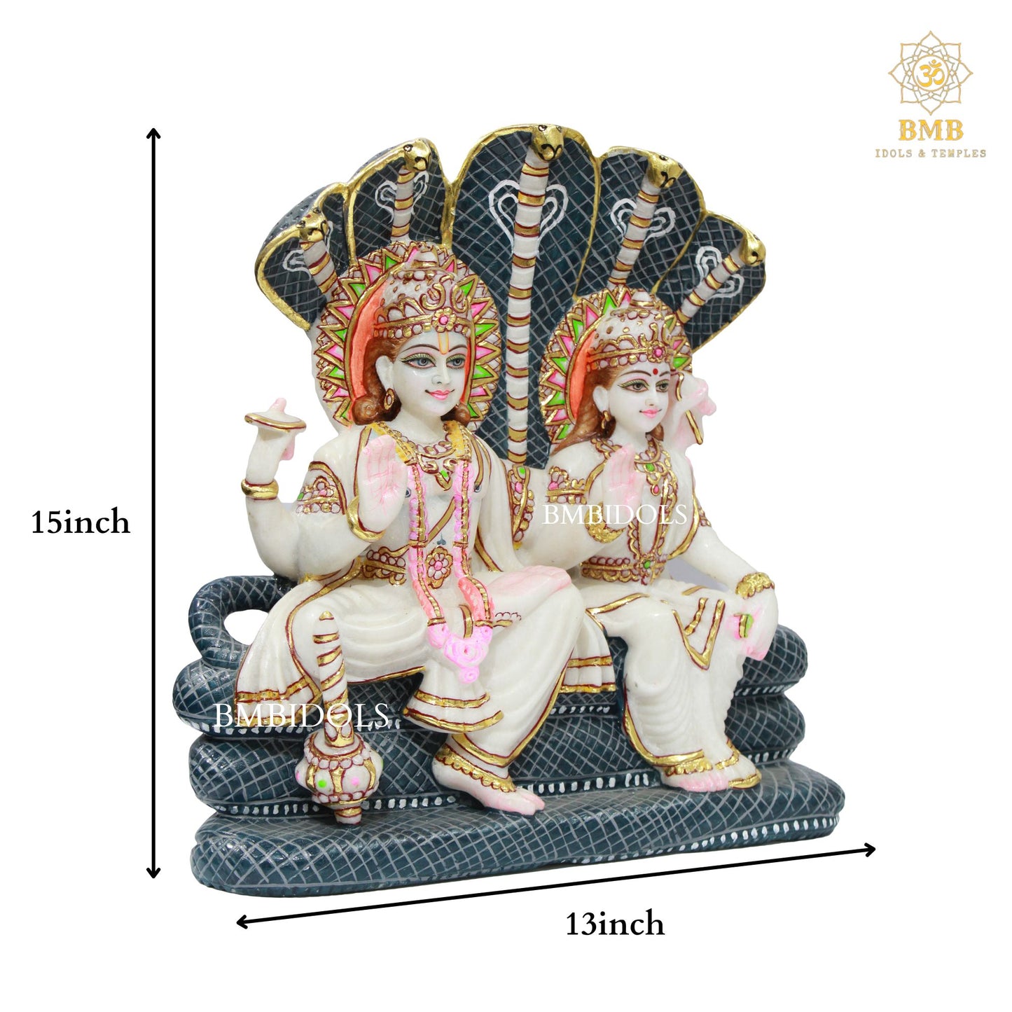 15inch Marble Vishnu Lakshmi Statue