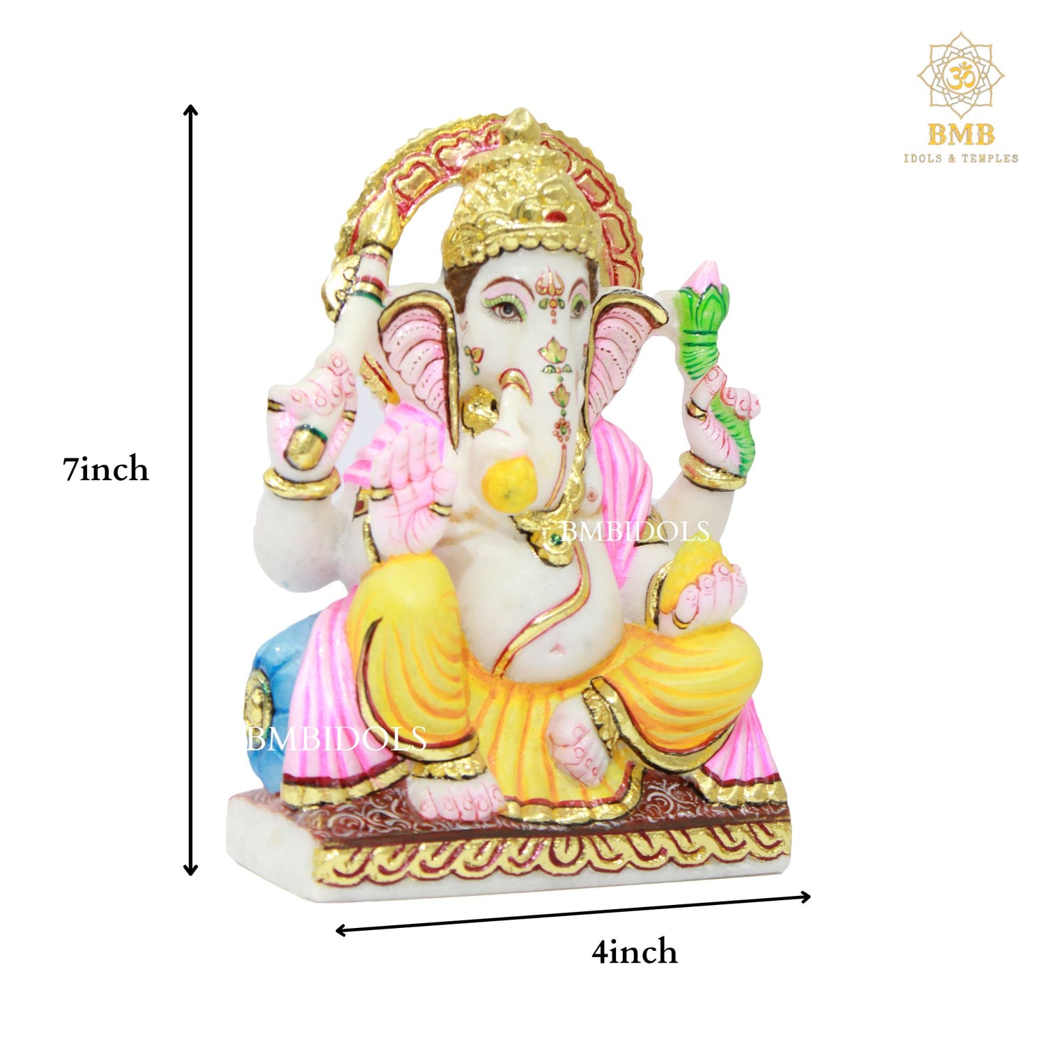 Marble Ganesh Murti in 7inch