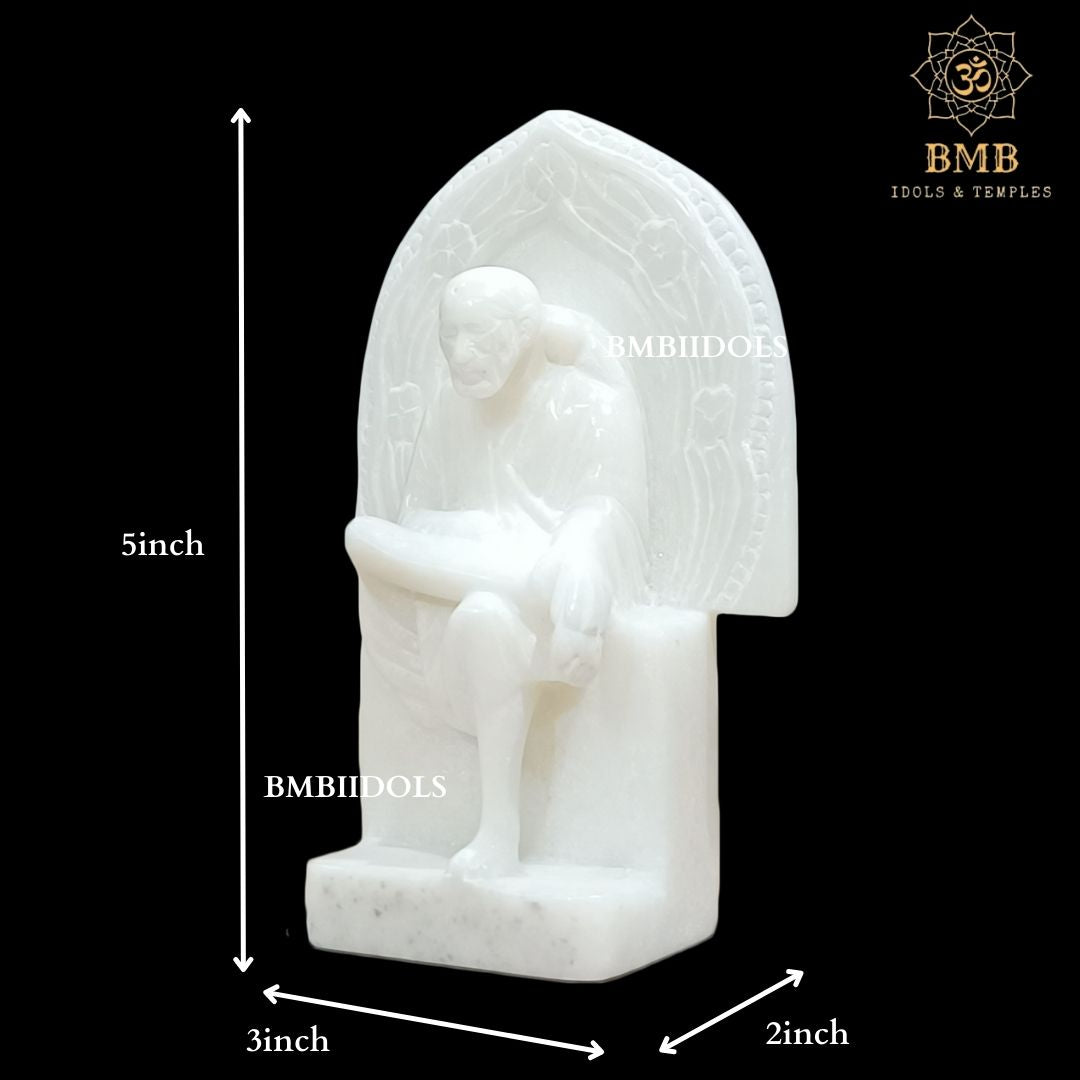 Singhasan Marble Sai Baba Murti made in Makrana Marble in 5inches