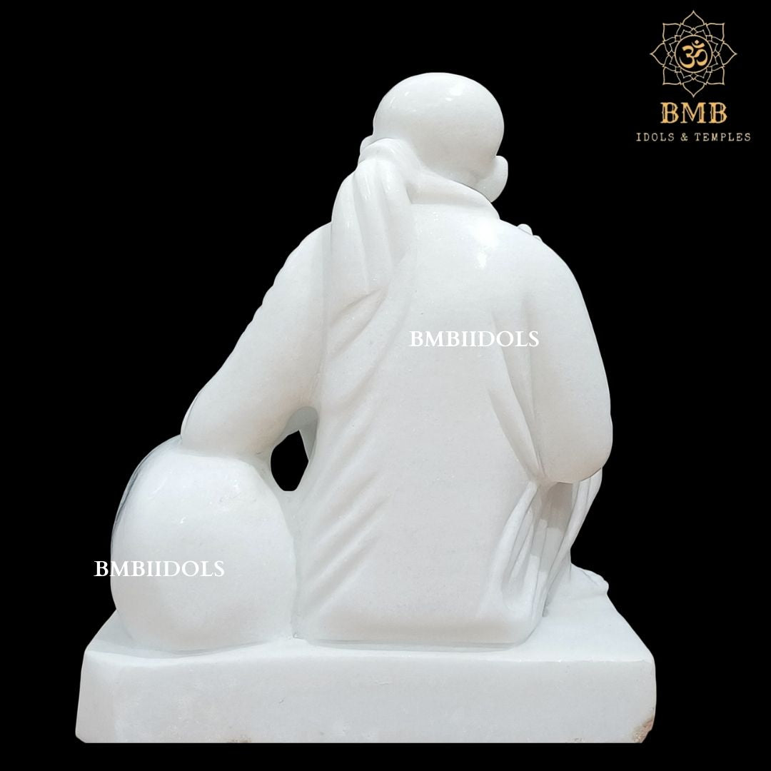 Marble Dwarka Mai Sai Baba Statue made in 15inches in Makrana Marble