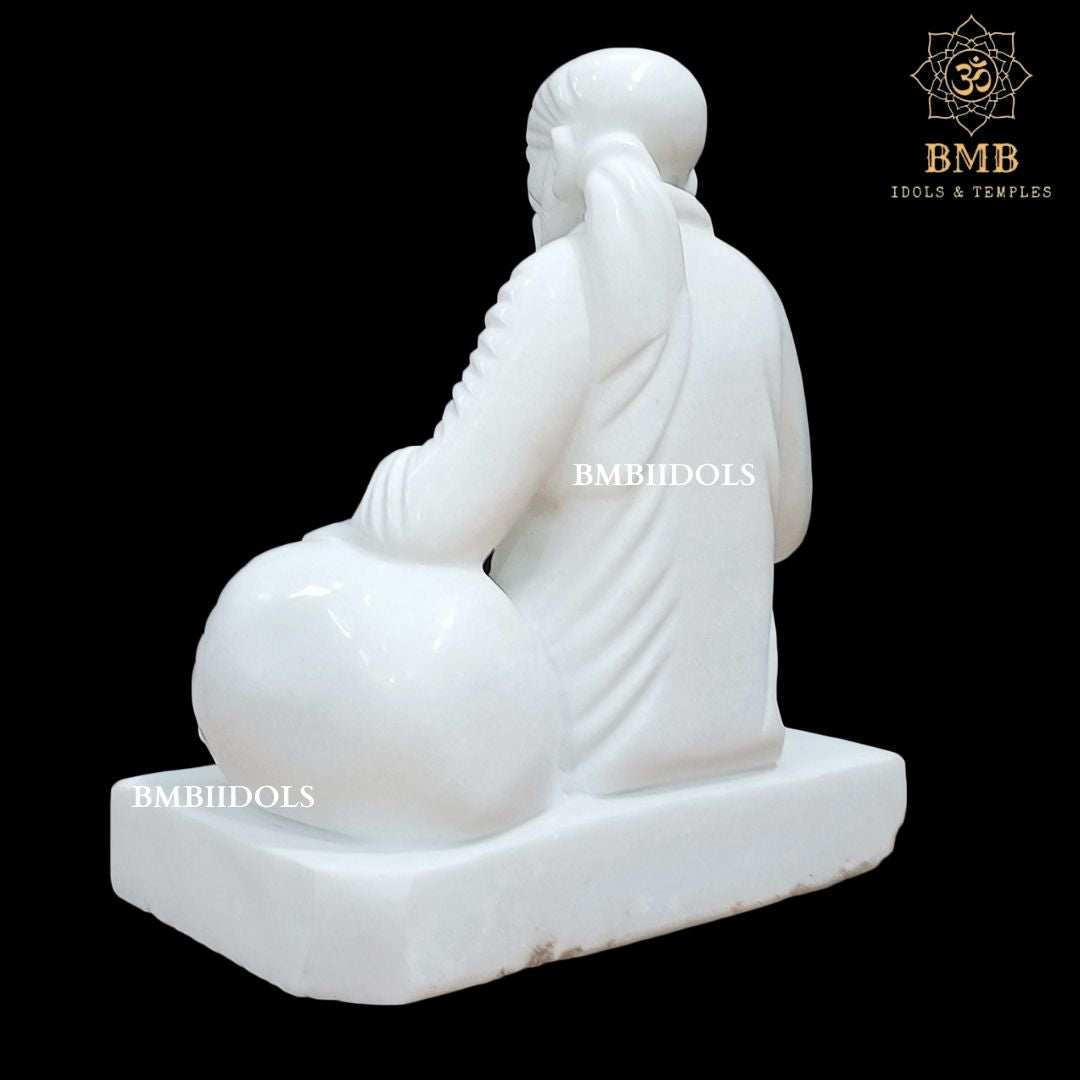 Marble Dwarka Mai Sai Baba Statue made in 15inches in Makrana Marble