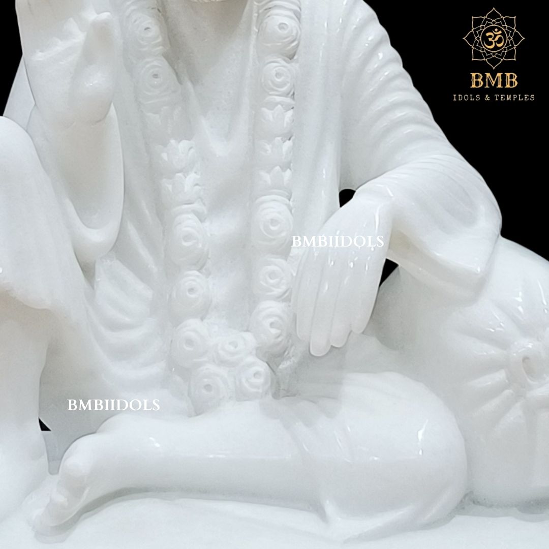 Marble Dwarka Mai Sai Baba Statue made in 15inches in Makrana Marble