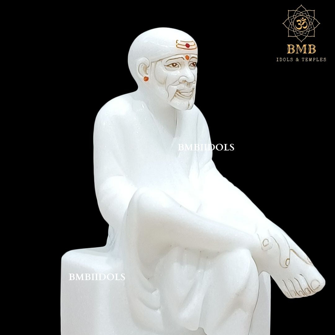 White Marble Sai Baba Murti for Home and Offices made in Makrana marble