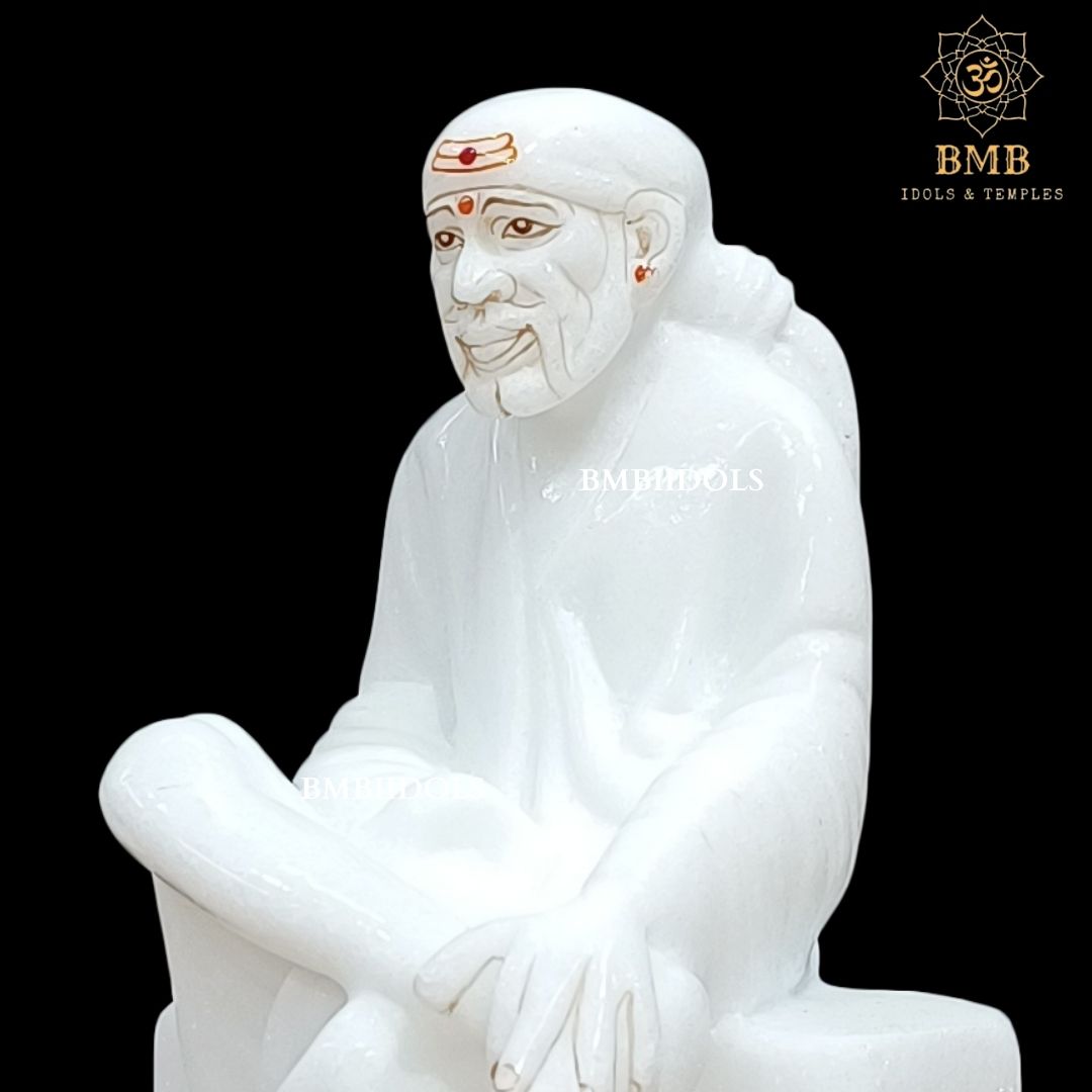 White Marble Sai Baba Murti for Home and Offices made in Makrana marble