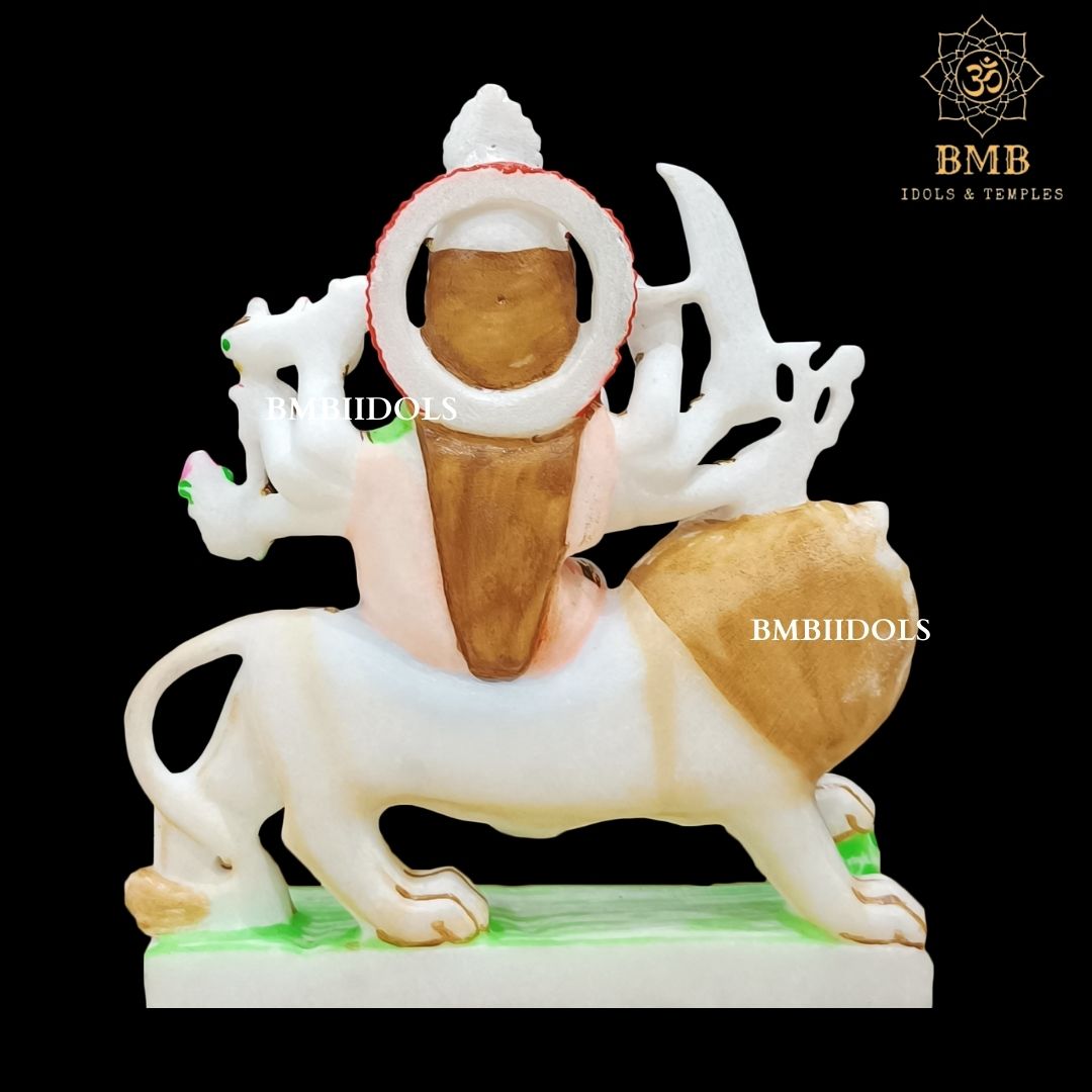 Feather Marble Durga Maa Statue for Home and offices in Natural marble
