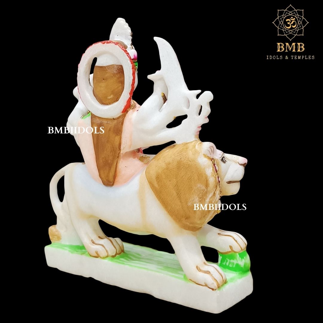 Feather Marble Durga Maa Statue for Home and offices in Natural marble