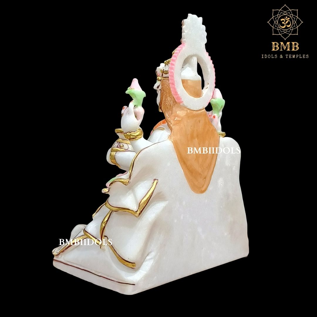 Marble Lakshmi Mata Murti made in Makrana Marble in 15inches for Home and Temples