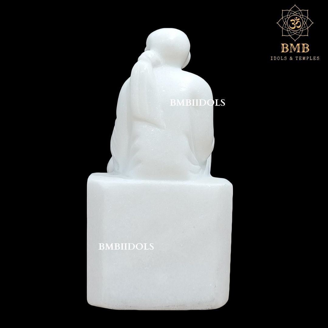 Gold Plated Marble Sai Baba Idol for Home and Temples in 9inches